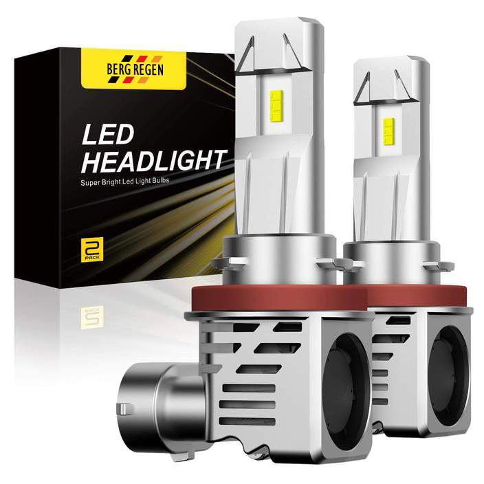 AUXITO H11 H9 LED Headlight Bulbs 12000lm Per Set, 6500K Cool White Wireless Headlight LED Bulb, Pack of 2